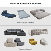 Sofá modular expandible, Sección de apartamento, sofá de compresión, moldeador de tela, sofá Foram de resorte, sofá comprimido al vacío