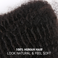Extensions de cheveux 100% naturels Afro Kinky Bulk sans nœuds pour micro-tresses, 8-16 pouces, 50g, pour micro-tresses et dreadlocks