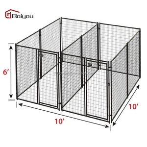 Baiyou Factory - Niche pour chien de luxe classique, haute qualité, 6x5x5 pieds, robuste, panneaux rectangulaires en métal grillagé, écologique, pour extérieur - Product Image 3