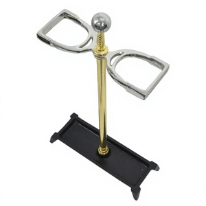 Porte-parapluies de style équestre argent et or élégant étrier de cheval 2 porte-parapluies porte-parapluie portable aux meilleurs prix - Product Image 1
