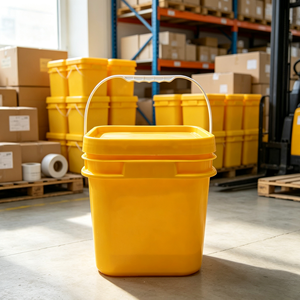 Custom Logo Food Grade Square Storage Tub Leak <b>Proof</b> Square Plastic Bucket For <b>Paint</b> Chemical Feed Water Storage Use - Product Image 1