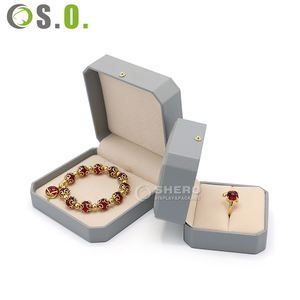 Boîtes cadeaux en papier pour colliers et pendentifs de luxe personnalisés, boîtes d'emballage pour bijoux en papier simili cuir gris de haute qualité - Product Image 4