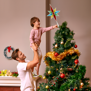 Décoration de sommet d'arbre de Noël en fer forgé, étoile dorée pour le sommet de l'arbre, accessoires pour créer une ambiance festive à <span class=keywords><strong>la</strong></span> maison - Product Image 6
