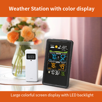 Station météo sans fil Moniteur d'humidité de la température extérieure Affichage couleur Matériau plastique Communication WiFi OEM ODM