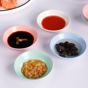 Custom Made Wheat Straw Condiment Dishes Round Solid Color For Soy <b>Sauce</b> And Pickle Serving Party Use - Product Image 1