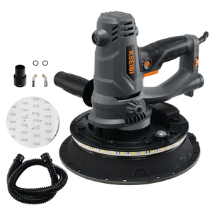 Lijadora Eléctrica para Placas <span class=keywords><strong>de</strong></span> Yeso <span class=keywords><strong>de</strong></span> 1200W y 230V con Luz LED y Sistema <span class=keywords><strong>de</strong></span> Recolección <span class=keywords><strong>de</strong></span> Polvo, Disco <span class=keywords><strong>de</strong></span> Lijado <span class=keywords><strong>de</strong></span> 255mm con Velcro - Product Image 1