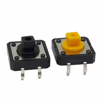 12x12x7.3mm PCB interrupteur tactile momentané B3F-4055 Mini interrupteur à bouton-poussoir DIP 4PIN 12*12mm interrupteur jaune
