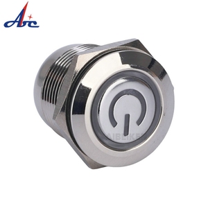 16 Mét thép không gỉ 12V Vòng màu xanh LED ON-OFF kim loại ngắn trên Off <span class=keywords><strong>push</strong></span> <span class=keywords><strong>button</strong></span> <span class=keywords><strong>Switch</strong></span> với biểu tượng điện - Product Image 1