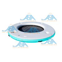 Plateforme flottante gonflable circulaire de 8' x 10' pour jeux aquatiques, forme ronde en Drop Stitch, pour usage résidentiel, scolaire et domestique