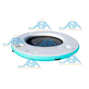 Water Sport Games Drop Stitch Round Shape 8' 10' Floating Platform Inflatable Circular Mesh Dock