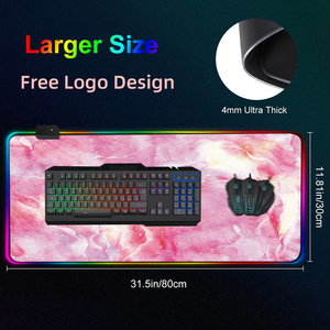 Tappetini da scrivania personalizzati LED <span class=keywords><strong>grigio</strong></span> o rosa tappetino per mouse e tastiera RGB a luce grande tappetino per Mouse da gioco tappetino per mouse XXL rgb - Product Image 4