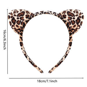 24 قطعة عصابة رأس بنمط الفهد مع آذان قطة للحفلات التنكرية، ربطة شعر مخملية بالجملة، هدايا للعائلة والأصدقاء - Product Image 4