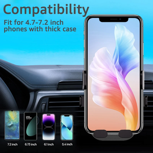 Support de téléphone universel pour voiture à fixation par gravité sur grille d'aération, support rotatif à 360° pour iPhone et Samsung - Product Image 6