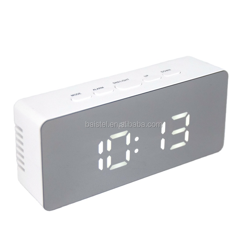 Digital Alarm clock with temperature Snooze Functions With USB LED mirror Clock