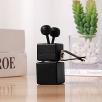 Diffuseur de parfum pour voiture suspendu noir 8 ml, désodorisant vide, forme carrée, bouteille en verre mat avec bouchon à vis