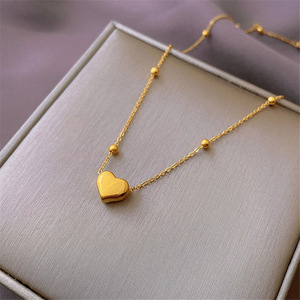 Collar de Acero Inoxidable con Colgante en Forma de Corazón y Cadena de Cuentas, para Mujer, Recién Llegado - Product Image 4