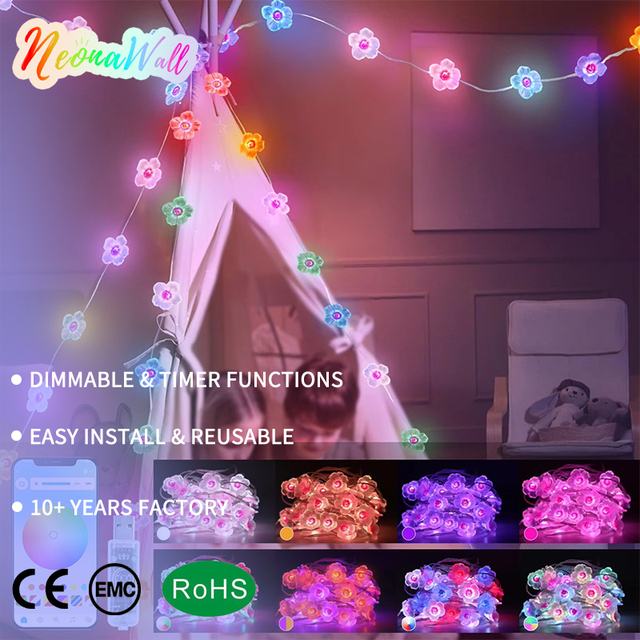 Smart Color Changing Globe String Lights, 33Ft Plug-in LED Fairy Lights with APP for Bedroom Christmas Decor