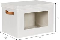 4 packs de boîtes de rangement pliables en tissu gris Grands bacs de rangement empilables pliables Couvercles Organisateurs de placard Cube de rangement