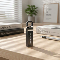 Clé USB 2.0 Métallique Haute Vitesse Étanche avec Porte-clés pour Ordinateur Portable/PC et Audio de Voiture - de 2 Go à 128 Go