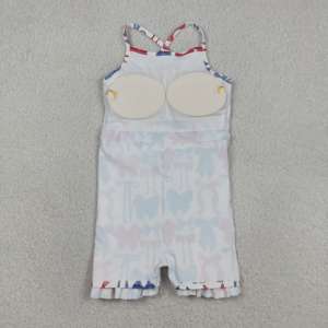 GSD4064 rts Vente en gros Nouvelle robe de yoga pour enfants style boutique Ensemble drapeau du 4 juillet pour petite fille Sans MOQ ODM - Product Image 5