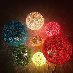 Vente chaude Chanvre Corde Lustre Unique Tête E27 Base Boule Ronde Boule De Chanvre <span class=keywords><strong>Zen</strong></span> Rotin Pendentif Lumières - Product Image 4