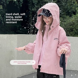 Manteau de printemps-automne pour filles 2026, nouveau style occidental, veste <span class=keywords><strong>coupe</strong></span>-<span class=keywords><strong>vent</strong></span> imperméable à capuche pour <span class=keywords><strong>enfants</strong></span>, résistante et tendance - Product Image 5
