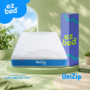 Colchón UniZip ofrece un soporte cómodo, una firmeza flexible a elegir y un práctico acceso con cremallera para hogares, hoteles y compras en línea. - Product Image 1