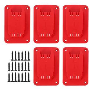 <b>Milwaukee</b> M18V <b>Battery</b> Adapter For Dewalt 20V <b>12V</b> Tools Red Plastic Mount Bracket With Screws - Product Image 2
