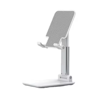 Support de téléphone portable en métal à angle et hauteur réglables pour bureau, compatible avec les smartphones.