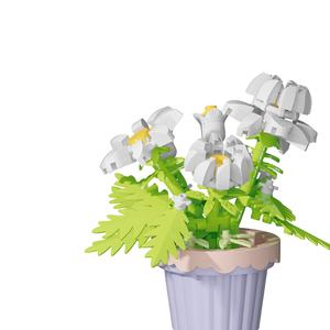 Fleur blocs de construction plaque plantation ornement modèle Miniature plastique divertissement jouets 3D Art modèles jouets ensemble cadeaux de noël - Product Image 1
