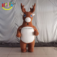 Meilleure vente Costume de performance de renne de Noël gonflable géant en peluche pour adulte et enfant pour fête de rue de Noël