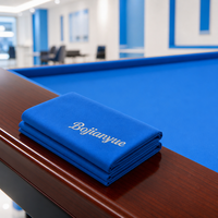 Toile de billard bleu roi pour rechapage de table de billard avec 6 bandes prédécoupées pour rail en bois d'acajou