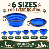 Bol pliable en silicone pour animaux de compagnie, pliable et portable, pour nourriture et eau, avec crochet pour les voyages en plein air et les promenades