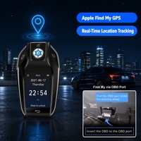 Clé de voiture intelligente universelle avec écran tactile LCD, entrée sans clé, avec fonction Apple Find My, télécommande anti-perte pour tous les véhicules à démarrage par bouton-poussoir OEM