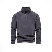 Blouson Bomber Homme Automne Hiver Nouveau Modèle Slim Col Montant Demi-Zip Manches Longues Respirant Extérieur Polaire Transfrontalier