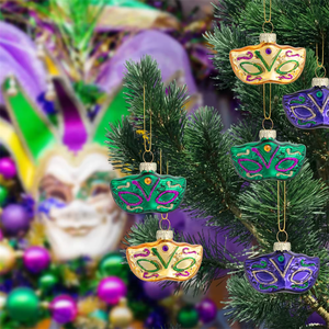 HLC ACC Mini masque en verre Mardi Gras, ornement suspendu de la Nouvelle-<span class=keywords><strong>Orléans</strong></span>, décorations de fête, cadeaux de fête, cadeaux de fête - Product Image 2