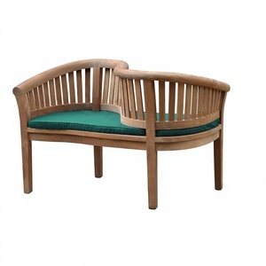 Banc de jardin moderne, durable, imperméable, avec coussin, en teck massif - Product Image 1