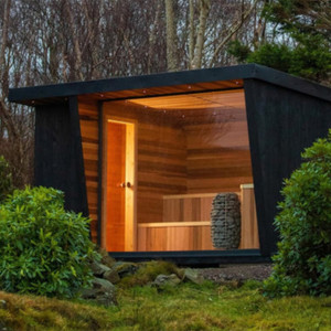 2025 thiết kế hiện đại thông minh phòng tắm hơi ngoài trời truyền thống tuyết tùng Màu Đỏ rắn gỗ tắm hơi cho 2-6 người 6KW điện cho biệt thự - Product Image 5