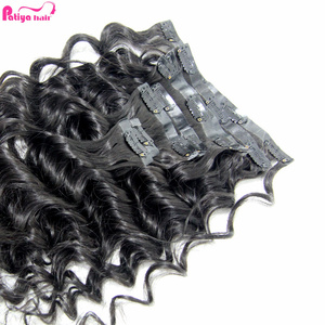 Mollette sottili per capelli ondulati naturali non trasformate in Clip invisibile peruviano-in extension originali per capelli umani donne nere - Product Image 2