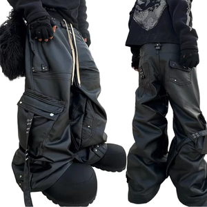 DiZNEW <span class=keywords><strong>pantaloni</strong></span> da <span class=keywords><strong>uomo</strong></span> stile Hip Hop stile personalizzato <span class=keywords><strong>pantaloni</strong></span> larghi <span class=keywords><strong>in</strong></span> <span class=keywords><strong>pelle</strong></span> <span class=keywords><strong>nera</strong></span> per gli uomini - Product Image 1
