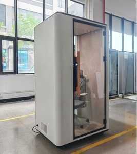Cabina <span class=keywords><strong>de</strong></span> teléfono insonorizada Modular moderna 1250*990*2300mm con escritorio ajustable para oficina doméstica ergonómica y sala <span class=keywords><strong>de</strong></span> estudio <span class=keywords><strong>de</strong></span> biblioteca - Product Image 4