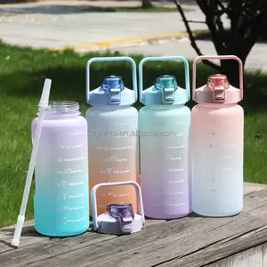 3litre 2 litre Water Bottle 2L Portable Gym Clear Transparent Space Cup Sports Water Drink Bottle With Straw