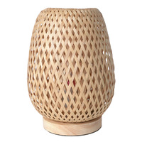 Wabi Sabi Style E27 Ra Ttan Veilleuse Rechargeable À La Main Bam Boo Lampe De Table pour La Décoration De La Maison