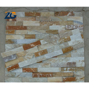 Zgstone ngoài trời trang trí Veneer đá tự nhiên <span class=keywords><strong>Slate</strong></span> văn hóa đá cho lò sưởi và bên ngoài gỉ tường màu đen tấm ốp - Product Image 4