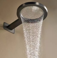 2025 luxueux jet supérieur rond Double fonction cascade pluie douche mitigeur ensemble mural pommeau de douche à main pluie ensemble de douche