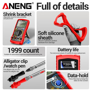 Multímetro <span class=keywords><strong>ANENG</strong></span> SZ26, Medidor de Ángulo Cerrado, Multímetro para Reparación Automotriz, Medidor de Velocidad, Diodos, Ohmios, Amperios, 1999 Cuentas, Herramientas de Prueba para Automóviles - Product Image 2