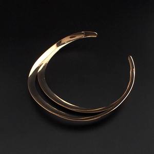 Goldener stilvoller doppelschichtiger offener Kragen weibliche urbane Mode Schmuck afrikanische indigenen übermäßiger Choker offener Kragen - Product Image 5