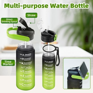Lot de 3 Bouteilles d'Eau en Plastique Dégradé Portable Givré 2L, 2000ml, 800ml, 280ml – Vente en Gros - Product Image 5