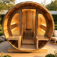 Triunity SUANA-SD Moderne Poêle de Sauna Commercial Extérieur Électrique 9KW à Infrarouge Lointain pour 2 Personnes, Finition Anti-UV, en Bois de Pruche