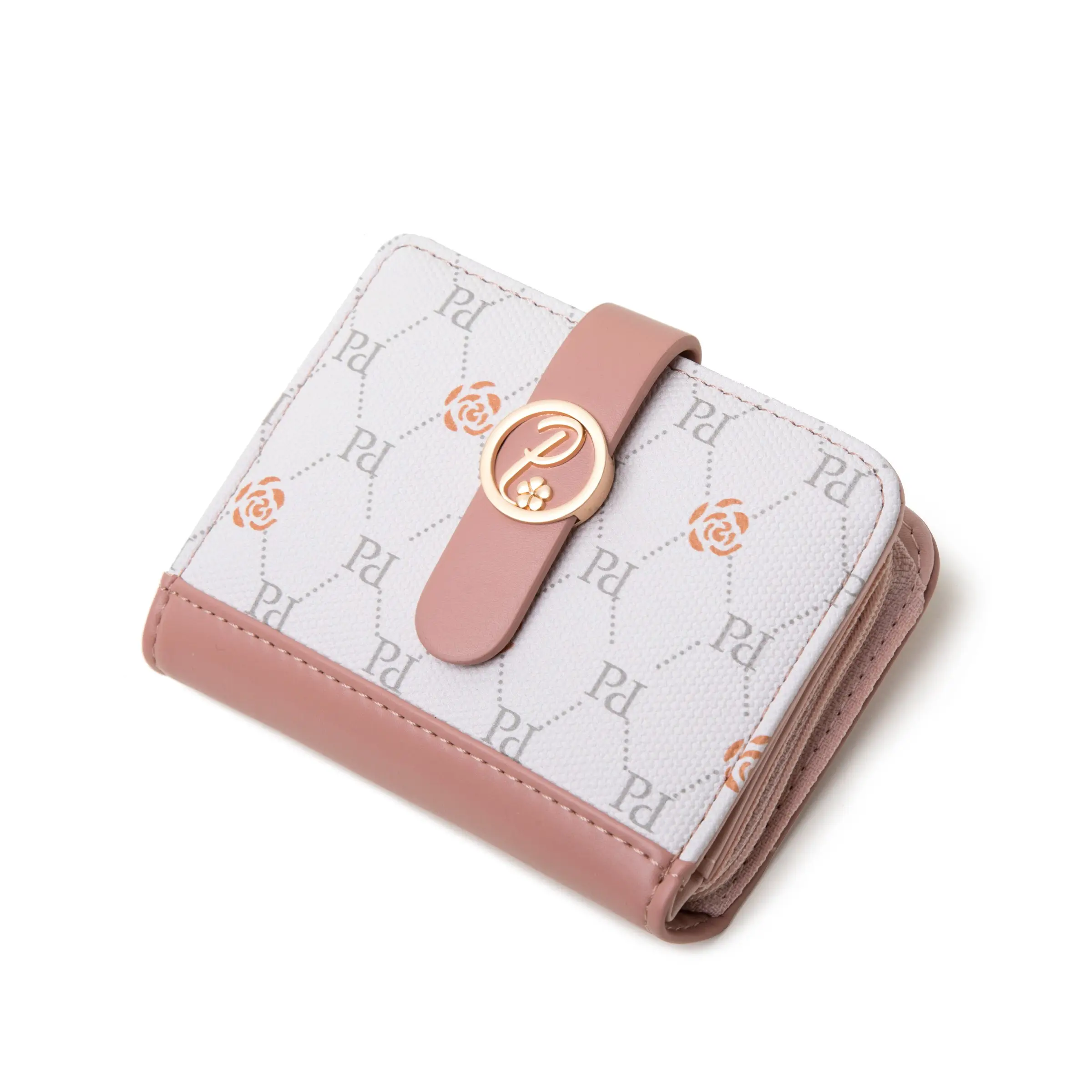 PRETTYZYS New Design Multi Card Case Wallet With Zipper Pocket Wallet Small Lady Purse For Wholesale With Flower Pattern